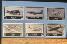 Load image into Gallery viewer, Set of Eight (8) collectible aircraft data plates WWII aircraft