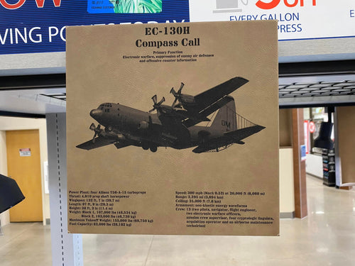 EC-130 Compass Call Wall Decor Laser Etched Leatherette 10