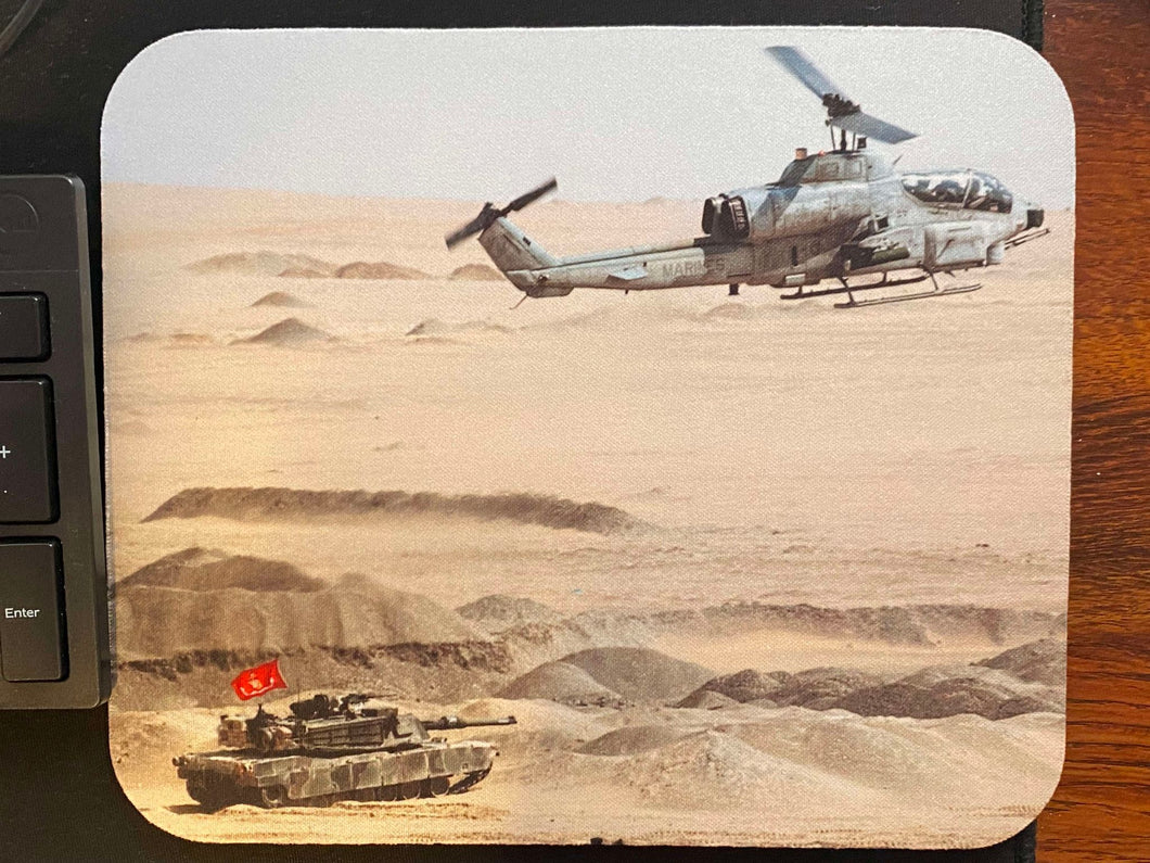 AH-1W Cobra Attack helicopter & M1A1 Abrams MBT Mousepad