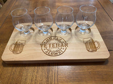 Load image into Gallery viewer, Laser Etched Natural Wood Flight Tray Air Force Veteran Theme