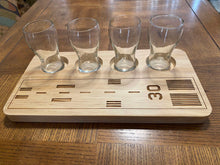 Load image into Gallery viewer, Laser Etched Natural Wood Flight Tray Runway Aviation Theme