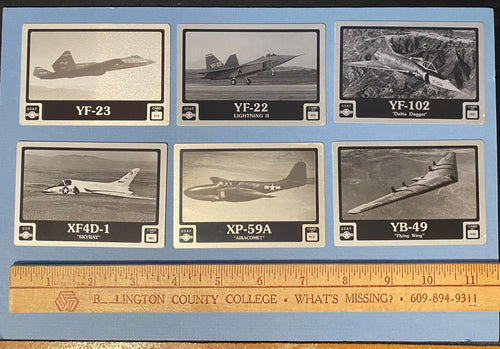 Set of Eight (8) collectible aircraft data plates X and Y series aircraft
