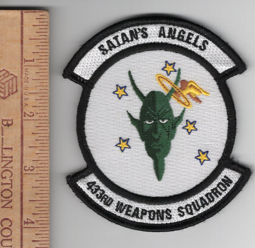 433rd WPS Weapons Sq Satan's Angels Patch Hook Backing