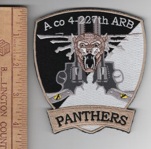 A Co 4-227 ARB Aviation Panthers US Army OEF OIF with Hook and Loop Backin Patch