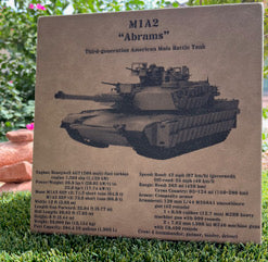 M1A2 Abrams MBT Wall Decor Laser Etched Leatherette 10